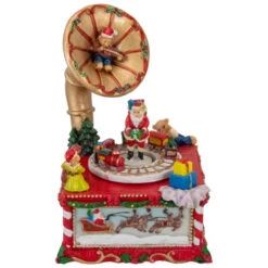 Northlight Santa Claus On Phonograph Musical Christmas Decoration - 7"
