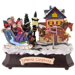 Northlight Animated And Musical Christmas Sleigh Decoration - 6.25"