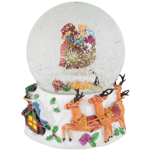 Northlight 6.5" Santa Delivering Gifts Musical Christmas Snow Globe 5 Northlight 6.5" Santa Delivering Gifts Musical Christmas Snow Globe - Image 5