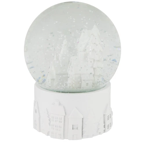Northlight Musical Church Village Christmas Snow Globe - 5.5" - White 3 Northlight Musical Church Village Christmas Snow Globe - 5.5" - White - Image 3