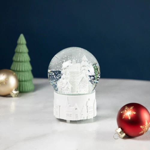 Northlight Musical Church Village Christmas Snow Globe - 5.5" - White 2 Northlight Musical Church Village Christmas Snow Globe - 5.5" - White - Image 2