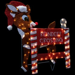 Northlight LED Lighted Rudolph Reindeer Crossing Outdoor Christmas Sign - 36" - Warm White -Northlight Sale Store northlight pw2093874 on20black201 44020.1696436030