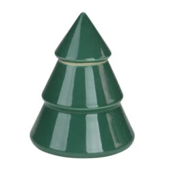 Contemporary Ceramic Christmas Tree Container - 6.25" - Green