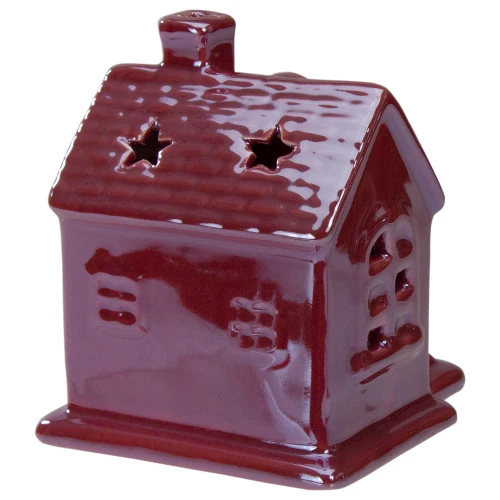 Northlight Ceramic House With Star Cutouts Christmas Decoration - 4" 4 Northlight Ceramic House With Star Cutouts Christmas Decoration - 4" - Image 4