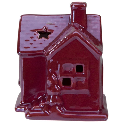 Northlight Ceramic House With Star Cutouts Christmas Decoration - 4" 5 Northlight Ceramic House With Star Cutouts Christmas Decoration - 4" - Image 5