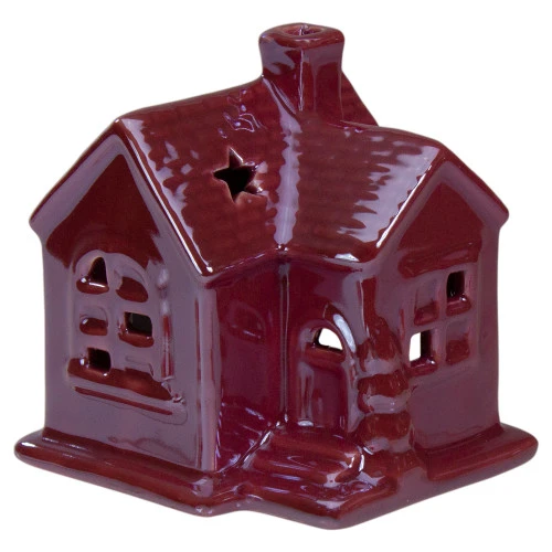 Northlight Ceramic House With Star Cutouts Christmas Decoration - 4" 1 Northlight Ceramic House With Star Cutouts Christmas Decoration - 4"