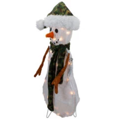 Northlight 24" Lighted White And Green Chenille Snowman Outdoor Christmas Decoration -Northlight Sale Store northlight qh91172 3 18589.1603504872
