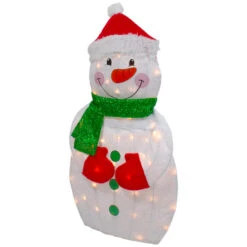 Northlight 32" Lighted 2D Chenille Snowman With Scarf Outdoor Christmas Decoration -Northlight Sale Store northlight qh92871 3 64303.1646269178