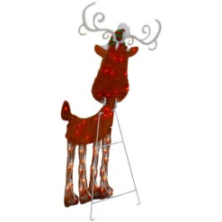 Northlight Lighted 2D Chenille Reindeer Outdoor Christmas Decoration - 32" - Red - Warm White -Northlight Sale Store northlight qh92873 2 08884.1646269172