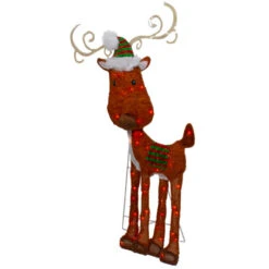 Northlight Lighted 2D Chenille Reindeer Outdoor Christmas Decoration - 32" - Red - Warm White -Northlight Sale Store northlight qh92873 3 38530.1646269172