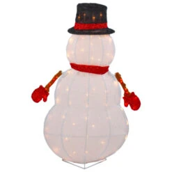 Northlight 32" Lighted 3D Chenille Snowman In Top Hat Outdoor Christmas Decoration -Northlight Sale Store northlight qh92875 2 14419.1664293235
