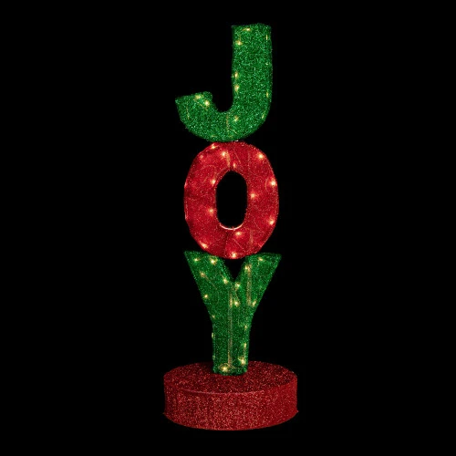 Northlight 39" Lighted Red And Green 'Joy' Outdoor Christmas Sign 3 Northlight 39" Lighted Red And Green 'Joy' Outdoor Christmas Sign - Image 3