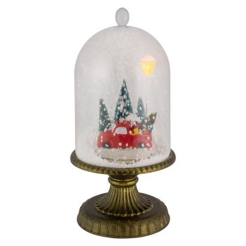 Northlight LED Lighted Snowing Musical Retro Truck Under Cloche Christmas Decoration - 13.5" 1 Northlight LED Lighted Snowing Musical Retro Truck Under Cloche Christmas Decoration - 13.5"
