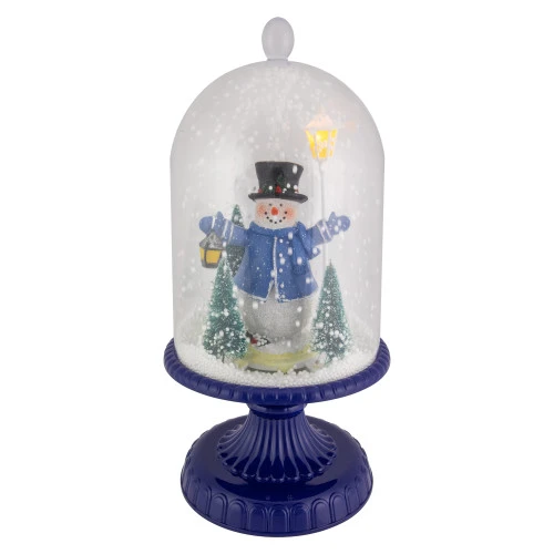 Northlight LED Lighted Snowing Musical Snowman In Cloche Christmas Decoration - 13.5" - Blue 1 Northlight LED Lighted Snowing Musical Snowman In Cloche Christmas Decoration - 13.5" - Blue