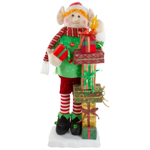 Northlight Lighted Animated Musical Santa's Elf With Star And Presents Christmas Figure - 30" 1 Northlight Lighted Animated Musical Santa's Elf With Star And Presents Christmas Figure - 30"