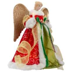 Lighted Angel With Golden Wings Christmas Tree Topper - 12" - Clear Lights -Northlight Sale Store northlight ri92241 1 96552.1665611637