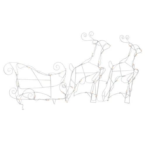 Northlight 3-Piece Lighted Reindeer And Sleigh Outdoor Christmas Decoration Set 1 Northlight 3-Piece Lighted Reindeer And Sleigh Outdoor Christmas Decoration Set