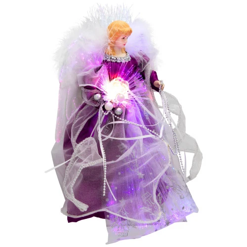 Northlight Lighted Fiber Optic Color Changing Christmas Tree Topper - 12" - Purple 5 Northlight Lighted Fiber Optic Color Changing Christmas Tree Topper - 12" - Purple - Image 5