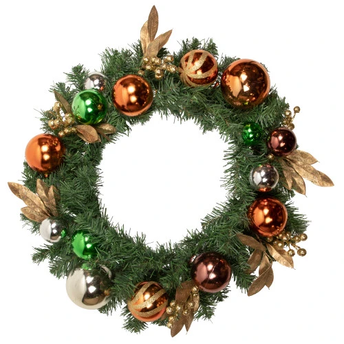 Northlight Pine Foliage With Ornaments Artificial Christmas Wreath - 24" - Unlit 1 Northlight Pine Foliage With Ornaments Artificial Christmas Wreath - 24" - Unlit
