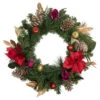 Northlight Decorated Red Poinsettia And Rose Artificial Christmas Wreath, 24-inch, Unlit
