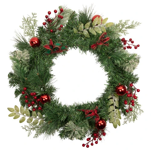 Northlight Decorated Frosted Pine And Pine Cone Artificial Christmas Wreath, 24-Inch, Unlit 1 Northlight Decorated Frosted Pine And Pine Cone Artificial Christmas Wreath, 24-Inch, Unlit