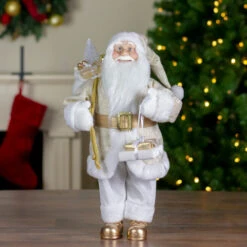 Northlight 18" Gold And White Standing Santa Christmas Figure With Presents -Northlight Sale Store northlight sa88374 5 91476.1665519672