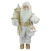 Northlight 18" Gold And White Standing Santa Christmas Figure With Presents