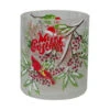 Northlight 2.75-Inch Cardinal And Pine Hand Painted Flameless Christmas Candle Holder