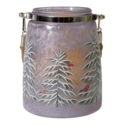 Northlight 6.25" Hand-Painted Pine Trees And Cardinals Flameless Glass Christmas Candle Holder -Northlight Sale Store northlight se91541 4 37501.1605147745