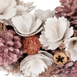 Northlight 13" White And Pink Wooden Floral Christmas Wreath With Pinecones -Northlight Sale Store northlight sh27004 3 54779.1680285011