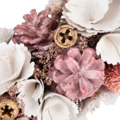Northlight 13" White And Pink Wooden Floral Christmas Wreath With Pinecones -Northlight Sale Store northlight sh27004 4 83886.1680285011