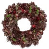 Northlight 13" Red And Gold Glittered Pine Cone And Berry Christmas Wreath