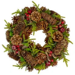 Northlight Real Touchâ„¢? Glittered Pine And Pinecone Artificial Christmas Wreath - 13" - Unlit