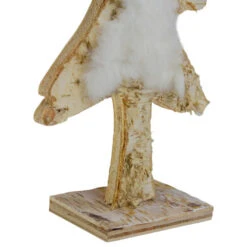 Northlight Wooden Tree With Faux Fur Christmas Decoration - 13.5" - Brown And White -Northlight Sale Store northlight sh89634 3 64224.1669884313