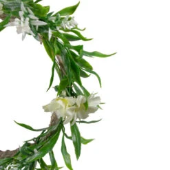 Mini Floral And Foliage Spring Wreath - 7" - Unlit - Green And White -Northlight Sale Store northlight sh91617 04 30097.1665433004