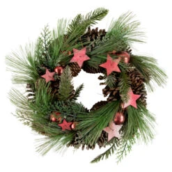 Northlight Real Touchâ„¢? Pine And Pinecone Artificial Christmas Wreath With Stars - 13.5" - Unlit
