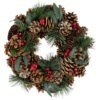 Northlight Green Mixed Foliage And Apple Artificial Christmas Wreath, 13.75-Inch, Unlit