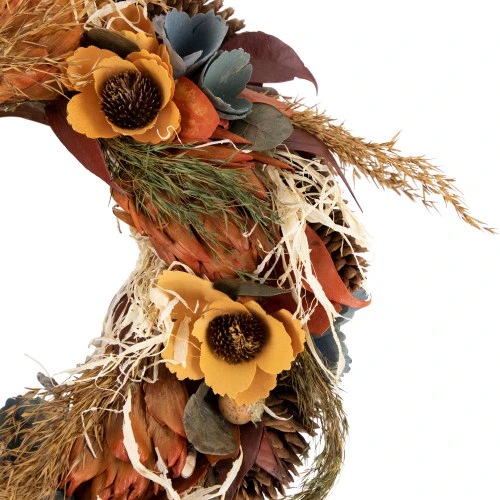 Sunflower And Straw Artificial Fall Harvest Wreath - 12" - Unlit 2 Sunflower And Straw Artificial Fall Harvest Wreath - 12" - Unlit - Image 2