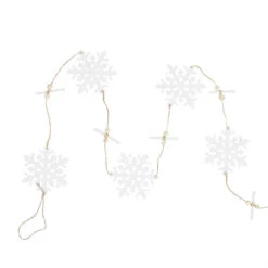 4' White Snowflakes On Jute Rope Hanging Christmas Garland
