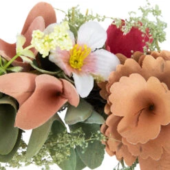 Northlight Rose And Pansy Artificial Wooden Spring Wreath - 10" -Northlight Sale Store northlight sh95420 05 79404.1704379350