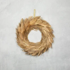 Artificial Feather Wreath - 14" - Gold -Northlight Sale Store northlight sh95464 on20gray 01 61257.1706986015