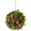 Northlight Frosted Pinecones, Berries And Pine Sprigs Christmas Ball Ornament - 5"