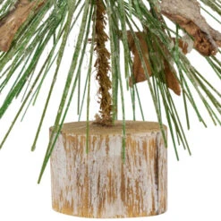 Northlight Frosted Bottle Brush Tree On Wooden Base Christmas Decoration - 8.5" -Northlight Sale Store northlight sh96115 04 52787.1720742957