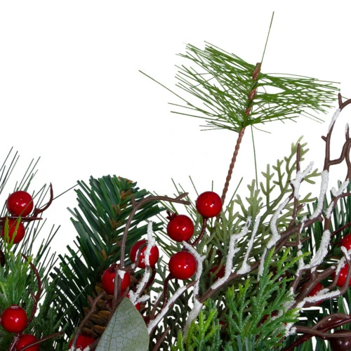 Northlight Dual Plaid And Berries Artificial Christmas Wreath - 24" - Unlit 3 Northlight Dual Plaid And Berries Artificial Christmas Wreath - 24" - Unlit - Image 3