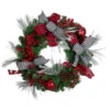 Northlight Plaid And Houndstooth And Red Berries Artificial Christmas Wreath - 24-Inch, Unlit