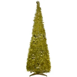 Northlight Tinsel Pop-Up Artificial Christmas Tree - 6' - Gold - Unlit