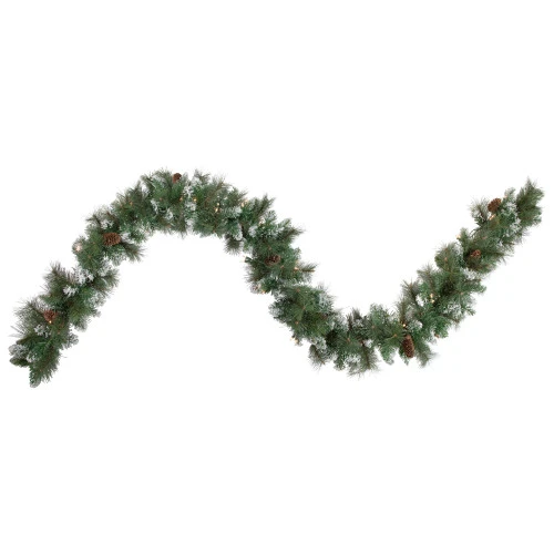 Northlight Real Touch™? Pre-lit Snow Valley Pine Artificial Christmas Garland - 9' X 10" - Clear Lights 1 Northlight Real Touch™? Pre-lit Snow Valley Pine Artificial Christmas Garland - 9' X 10" - Clear Lights
