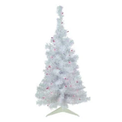 Northlight 3' Pre-lit Rockport White Pine Artificial Christmas Tree, Purple Lights