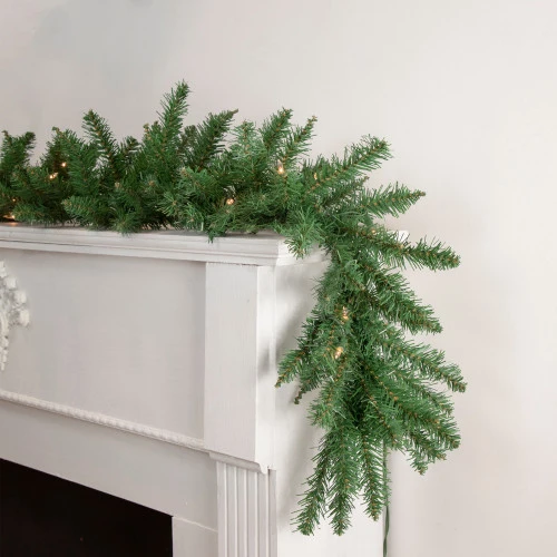 Northlight 9' X 12 Pre-Lit Winona Fir Artificial Christmas Garland - Clear Lights 2 Northlight 9' X 12 Pre-Lit Winona Fir Artificial Christmas Garland - Clear Lights - Image 2