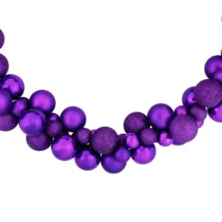 6' Purple 3-Finish Shatterproof Ball Christmas Garland -Northlight Sale Store northlight sm93794 03 76142.1687874895